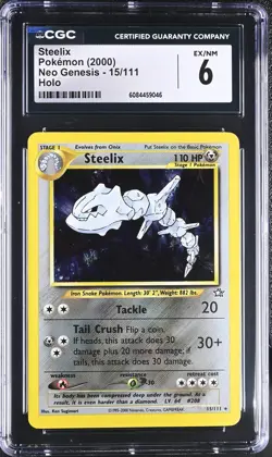 CGC 6 EX/NM Steelix 2000 Neo Genesis 15/111 Holo Rare Pokemon Card - Image 1