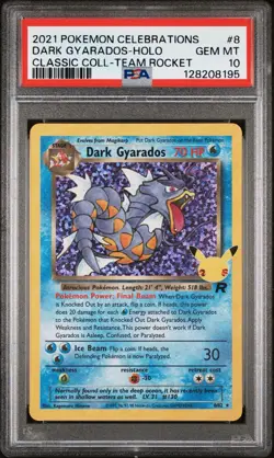 Pokemon Celebrations Classic Collection Team Rocket Dark Gyarados 8/82 PSA 10 - Image 1