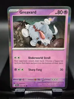 Pokemon TCG Greavard Scarlet & Violet Base Set 105/198 Holo Promo Promo - Image 1