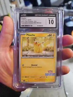 2025 Pokemon TCG Black Star Promo #214 Pikachu Illustration Contest 2024 CGC 10 - Image 2