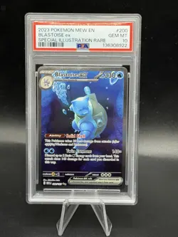 Pokemon Blastoise ex #200/165 SV151 Special Illustration Rare Holo PSA 10 Engli… - Image 1
