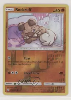 Rockruff Reverse Foil Pokemon Sun & Moon Cosmic Eclipse #123 - Image 1
