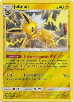 Pokemon Hidden Fates Jolteon Rare Reverse Holo 23/68 - Image 1