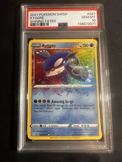 Pokemon Kyogre 021/072 Amazing Rare Shining Fates PSA 10 GEM MINT - Image 1