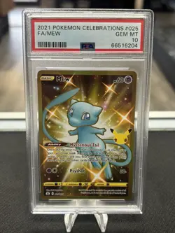 Pokemon 2021 Celebrations #025 FA/MEW Gold Gem Mint PSA 10 - Image 1