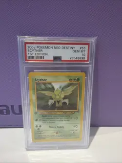 Pokemon TCG Scyther Neo Destiny 55 Regular 1st Edition Uncommon Psa10 - Image 1