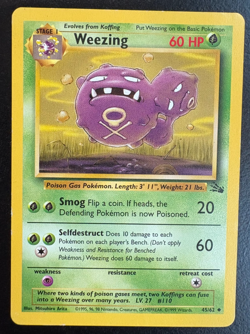 Pokemon TCG Fossil Set Weezing 45/62 Regular MP - Image 1