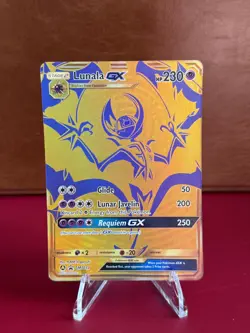 (MB) POKEMON TCG LUNALA GX PROMO SM103A HIDDEN FATES 2019 FULL ART HOLO - Image 1
