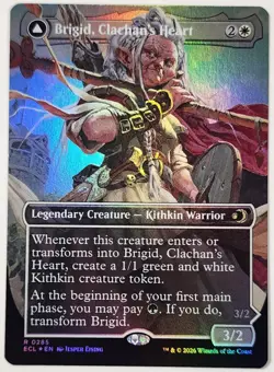 MTG - Brigid, Clachan's Heart Foil Borderless ECL 285 Lorwyn Eclipsed Print Line - Image 1
