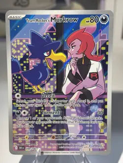 Pokemon 2025 SV Destined Rivals Team Rocket’s Murkrow #200/182 IR NM - Image 1