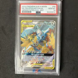 Pokemon TCG Moltres Zapdos Articuno GX 66/68 Full Art Hidden Fates PSA 10 - Image 1