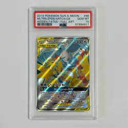 Pokemon TCG Hidden Fates Full Art Moltres & Zapdos & Articuno GX 66/68 PSA 10 - Image 3