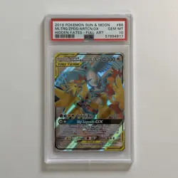 Pokemon TCG Hidden Fates Full Art Moltres & Zapdos & Articuno GX 66/68 PSA 10 - Image 4