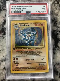 [PSA 7] 1999 Pokemon Game 8 Machamp-Holo 1st Edition - Image 5