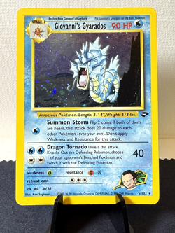 Pokemon TCG: 2000 Gym Challenge Unlimited Giovanni's Gyarados 5/132 Holo Rare NM - Image 1