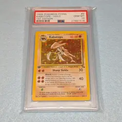 1999 Pokemon Kabutops Fossil Holo 1st Edition PSA 10 Kabuto Evolution GEM MINT - Image 1