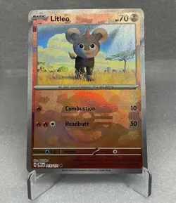 Litleo 015/131 Pokeball Reverse Holo Pokemon Card Prismatic Evolutions - Image 1