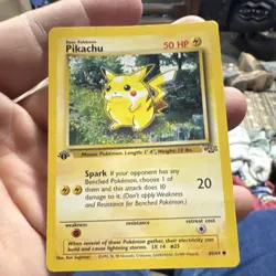 Pokemon Pikachu Base Set 60/64 Regular Card 50 HP Spark 20 English Basic - Image 1