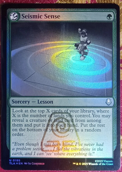 FOIL Seismic Sense Avatar The Last Airbender Magic The Gathering MTG Lesson Card - Image 1