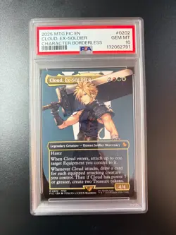 2025 MTG FINAL FANTASY COMMANDER CHARACTER BORDERLESS CLOUD, EX-SOLDIER PSA 10 - Image 1