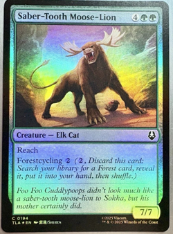 FOIL Saber-Tooth Moose-Lion Avatar The Last Airbender Magic The Gathering MTG - Image 1