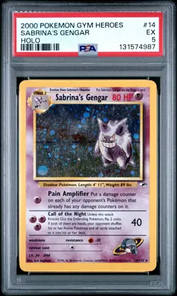 2000 POKEMON GYM HEROES HOLO #14 SABRINA'S GENGAR PSA 5 - Image 1