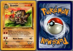 1999 Pokemon, Fossil, #37/62 Graveler, 1st Edition, Uncommon - Image 1