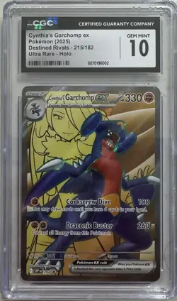 2025 Pokemon Destined Rivals Cynthia's Garchomp ex #215 (CGC 10) - Image 1