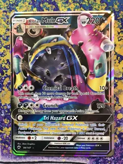 Pokemon TCG - Alolan Muk GX - 84/147 Burning Shadows - 2017 Ultra Rare Holo - NM - Image 2