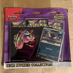 Pokemon TCG Gastly Tech Sticker Collection Ascended Heroes 3 Pack Blister Pack - Image 1