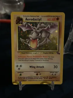 Aerodactyl Fossil 1/62 Holo Unlimited Holo Rare Vintage Pokemon TCG LP/MP OBO - Image 1