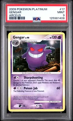 2009 POKEMON PLATINUM ARCEUS #17 GENGAR PSA 9 - Image 1