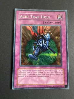 Yugioh Acid Trap Hole DDS-005 Prismatic Secret Rare Unlimited LP - Image 1