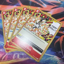 4x Playset Fiery Doll One Piece TCG - Pillars of Strength OP03-019 Common ENG NM - Image 1