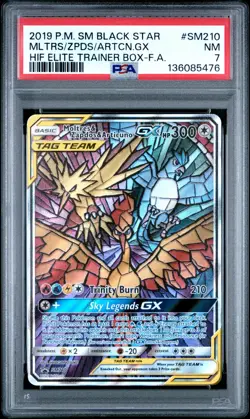 Moltres & Zapdos & Articuno GX SM210 - PSA 7 - Hidden Fates Promo PSA NM 7 - Image 1