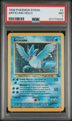 Articuno 2/62 Fossil Holo - PSA 7 - Pokemon Trading Card NM Vintage Legendary - Image 1