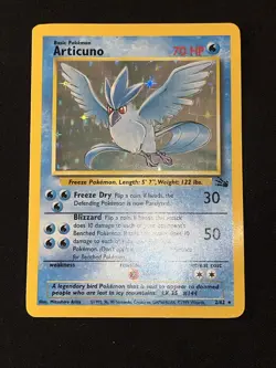 Pokemon TCG Articuno 2/62 Fossil Holo Rare Unlimited 1999 LP - Image 2
