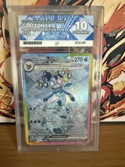 Pokemon TCG Prismatic Evolutions Glaceon EX SIR 150/131 Ace 10 Gem Mint - Image 1