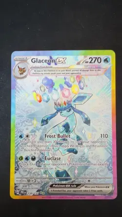 Pokemon TCG Scarlet & Violet Glaceon EX Card 150/131 Sir Prismatic Evolutions - Image 1
