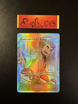 MINT ERROR Professor Oak’s Setup Full Art Trainer SM Cosmic Eclipse 233/236 - Image 1
