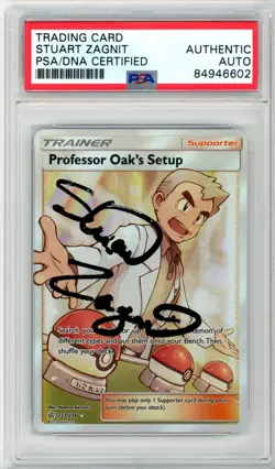PSA Signed Stuart Zagnit Professor Oak's Setup 233/236 Sm-Cosmic Eclipse Holo - Image 1