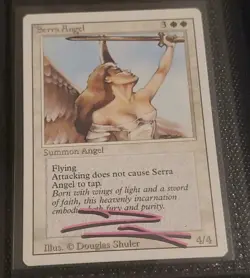 SIGNED Pink Shadow NM/MT Serra Angel Revised Edition magic Card Douglas Shuler - Image 1