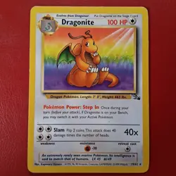 Dragonite 19/62 Fossil Regular Wizards Of The Coast Pokemon Card LP - Image 1
