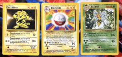 Pokemon TCG Base Set Electabuzz Electrode Beedrill Vintage MP-NM Rare Cards 1999 - Image 1