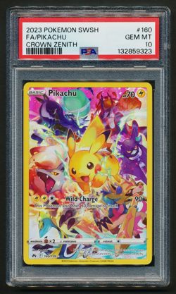 Pikachu 160/159 Full Art Secret Rare Holo Pokemon 2023 Crown Zenith PSA 10 GEM - Image 1