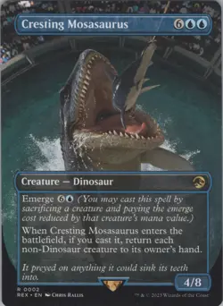 MTG Normal Cresting Mosasaurus (Borderless) R : Jurassic World Collection 2 NM - Image 1