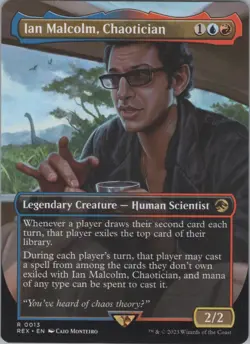 MTG Normal Ian Malcolm, Chaotician (Borderless) R : Jurassic World 13 NM - Image 1