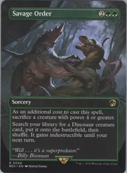 MTG Normal Savage Order (Borderless) R : Jurassic World Collection 6 NM - Image 1