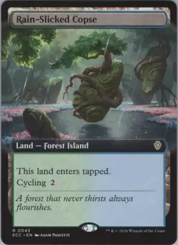 MTG (Regular) Rain-Slicked Copse (Extended Art) R Commander: Lorwyn 43 NM - Image 1