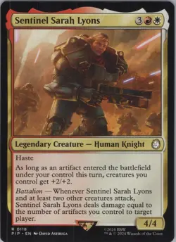 MTG Normal Sentinel Sarah Lyons R Universes Beyond: Fallout 118 NM - Image 1